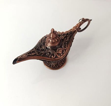 Alaaddin Sihirli Lamba Genie Lamp İbrik Biblo 9 cm Bakır Renk