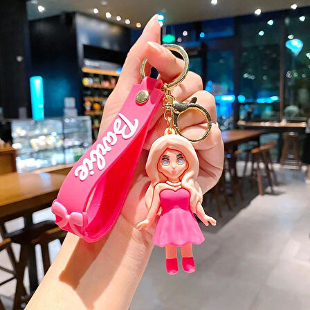 Anahtarlık Silikon Bebek Çizgi Film Anahtarlık Çanta Süsü Pembe