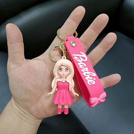 Anahtarlık Silikon Bebek Çizgi Film Anahtarlık Çanta Süsü Pembe