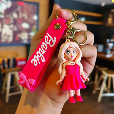 Anahtarlık Silikon Bebek Çizgi Film Anahtarlık Çanta Süsü Pembe