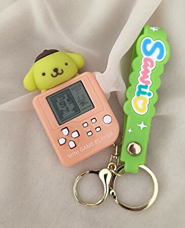 Anahtarlık Sanrio Pompompurin Mini Game Tetris Oyun Konsol Anahtarlık