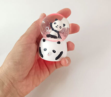 Kar Küresi Sevimli Ayıcık Işıklı Kar Küresi Ev Ofis Dekor Biblo Obje      