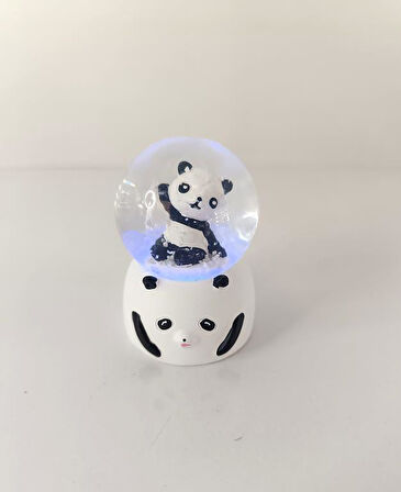 Kar Küresi Sevimli Ayıcık Işıklı Kar Küresi Ev Ofis Dekor Biblo Obje      