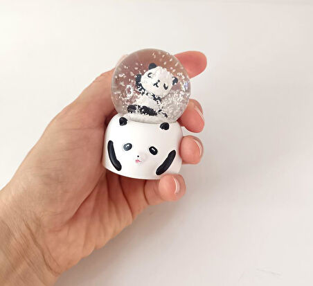 Kar Küresi Sevimli Ayıcık Işıklı Kar Küresi Ev Ofis Dekor Biblo Obje      