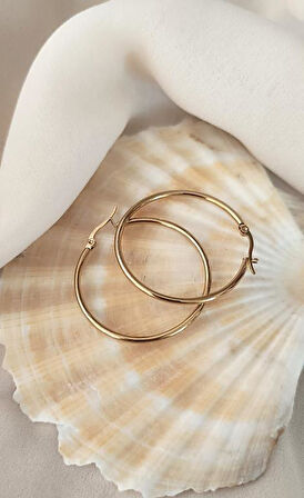 Küpe Halka Model Kararmaz Çelik 316L Lüks Taşlı Kadın Küpe 17054