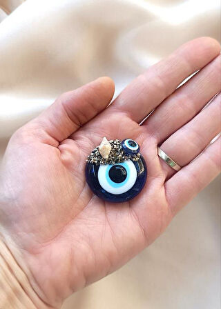 Magnet Nazar Boncuğu Deniz Kabuklu Magnet Mıknatıslı Buzdolabı Süsü 3 cm
