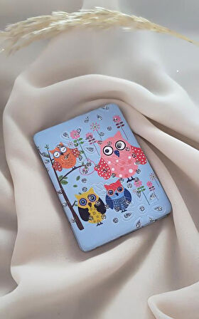 Ayna Cep Aynası Baykuş Model Makyaj Çanta Seyahat Taşınabilir El Aynası   