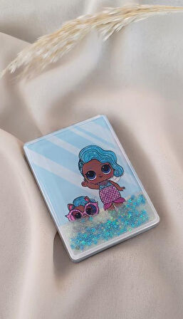 Ayna Makyaj Aynası Çanta Bebek Sulu Model Cep El Seyehat Taşınabilir Ayna Pullu Kozmetik 