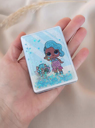 Ayna Makyaj Aynası Çanta Bebek Sulu Model Cep El Seyehat Taşınabilir Ayna Pullu Kozmetik 