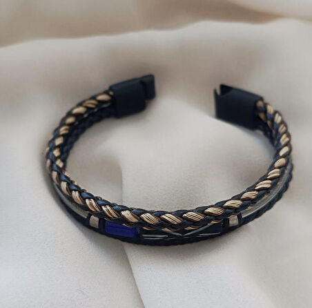 Bileklik Hakiki Deri Örgü Unisex 20 cm Bilezik Takı Aksesuar                  