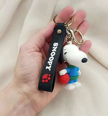 Anahtarlık Silikon Snoopy Araba Çanta Süsü Aksesuar 