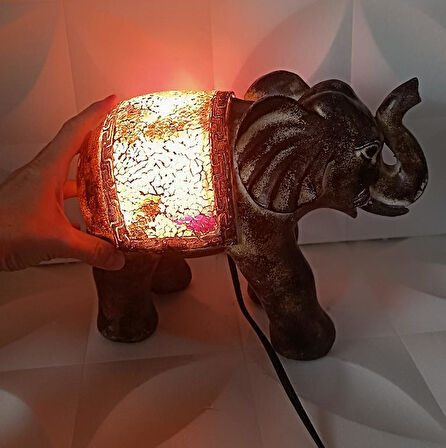 Fil Mozaik Lamba Yatak Odası Bebek Odası Gece Lambası Masa Üstü Ev Dekorasyon