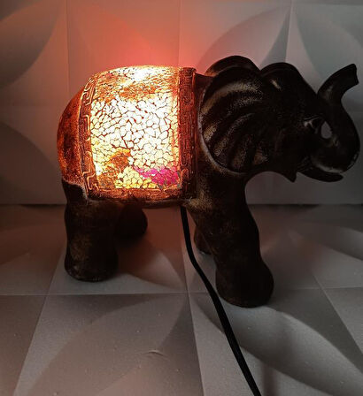 Fil Mozaik Lamba Yatak Odası Bebek Odası Gece Lambası Masa Üstü Ev Dekorasyon