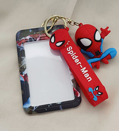 Anahtarlık Silikon Spider- Man Örümcek Adam Kartlık Kartvizitlik Çanta Süsü Karakter Figür Oyuncak Aksesuar   