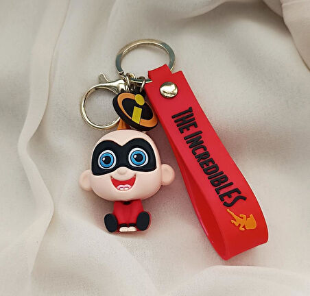 İnanılmaz Aile Silikon Anahtarlık -Jack-Jack Bebek Sırt Çantası Cüzdan Çanta Süsü