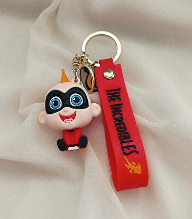 İnanılmaz Aile Silikon Anahtarlık -Jack-Jack Bebek Sırt Çantası Cüzdan Çanta Süsü