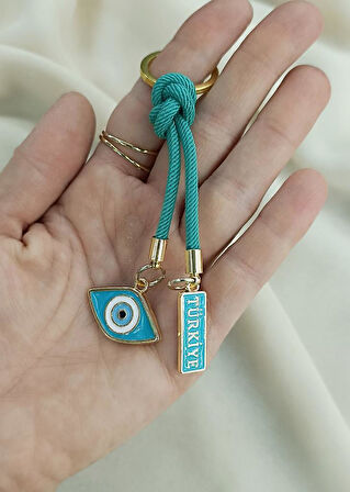 Anahtarlık Nazar Kötü Göz Araba Çanta Cüzdan Süsü Türkiye Yazılı 