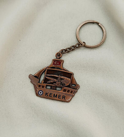 Gemi Anahtarlık Metal Ay Yıldız Çanta Araba Cüzdan Süsü  Kemer Yazılı         