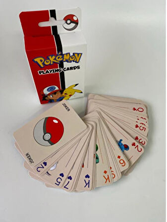Pokemon İskambil Kağıdı Oyun Poker Kartı 54 Adet Pikachu