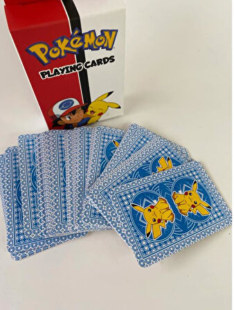 Pokemon İskambil Kağıdı Oyun Poker Kartı 54 Adet Pikachu