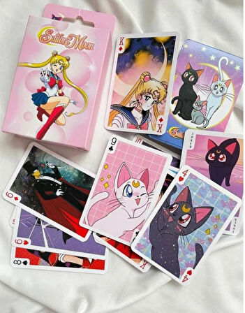 İskambil Kağıdı Anime Sailor Moon Poker Oyun Kartı 54 Adet İskambil Destesi   