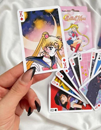 İskambil Kağıdı Anime Sailor Moon Poker Oyun Kartı 54 Adet İskambil Destesi   
