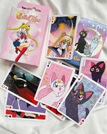 İskambil Kağıdı Anime Sailor Moon Poker Oyun Kartı 54 Adet İskambil Destesi   