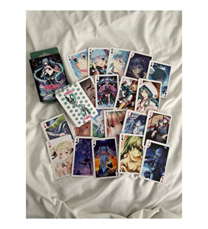 İskambil Kağıdı Hatsune Miku Poker Oyun Kartı 54 Adet İskambil Destesi  