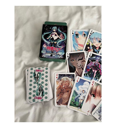 İskambil Kağıdı Hatsune Miku Poker Oyun Kartı 54 Adet İskambil Destesi  