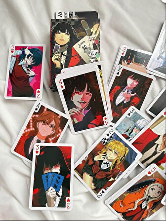 İskambil Kağıdı Anime Kakegurui Poker Oyun Kartı 54 Adet İskambil Destesi  
