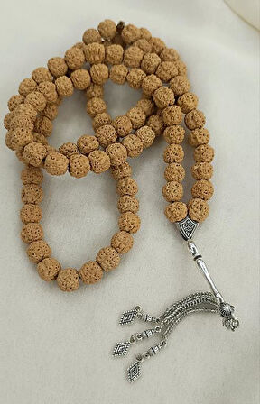 Tesbih 99 lük 10 mm Doğal Rudraksha Rudraşka Tespih 
