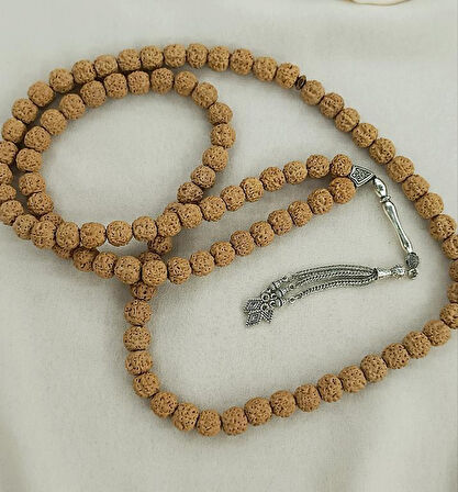 Tesbih 99 lük 10 mm Doğal Rudraksha Rudraşka Tespih 