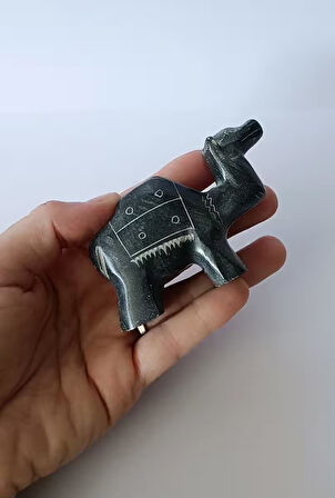 Deve Biblo Doğal Siyah Onix Taşı Mermer Hayvan Heykel Ev Ofis Masa Süsü Dekoratif Obje       