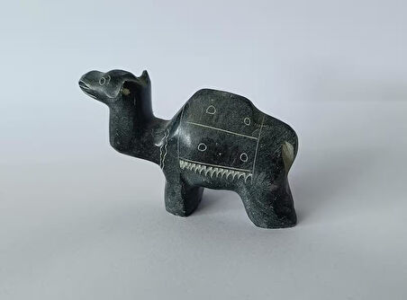 Deve Biblo Doğal Siyah Onix Taşı Mermer Hayvan Heykel Ev Ofis Masa Süsü Dekoratif Obje       