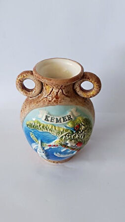 Vazo Çini Otantik Ev Dekorasyonu Ofis Çiçeklik Masa Süsü  