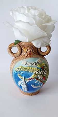 Vazo Çini Otantik Ev Dekorasyonu Ofis Çiçeklik Masa Süsü  