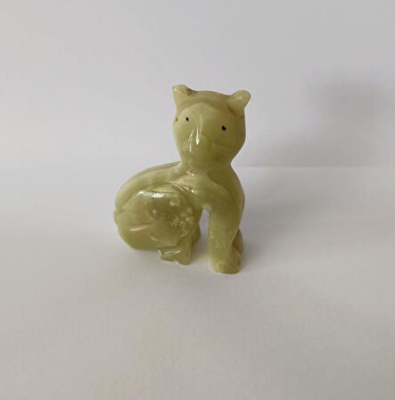 Kedi Oniks Taşı Biblo Mermer Onix Ev Ofis Dekor Masa Süsü 