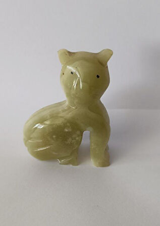 Kedi Oniks Taşı Biblo Mermer Onix Ev Ofis Dekor Masa Süsü 