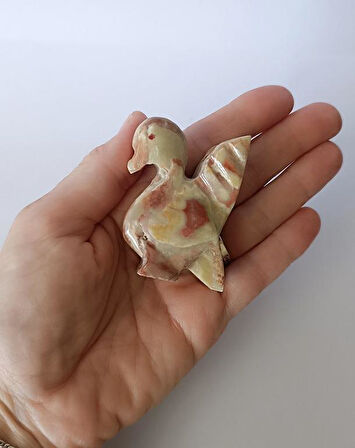 Kuş Oniks Taşı Biblo Mermer Onix Ev Ofis Dekor Masa Süsü 