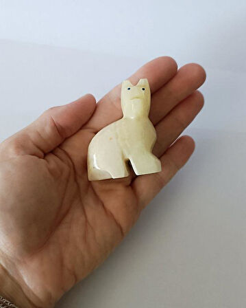 Kedi Oniks Taşı Biblo Mermer Onix Ev Ofis Dekor Masa Süsü 