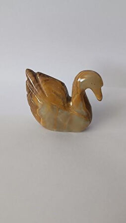 Ördek Oniks Taşı Biblo Mermer Onix Ev Ofis Dekor Masa Süsü 