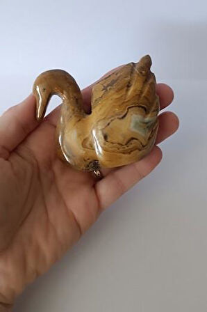 Ördek Oniks Taşı Biblo Mermer Onix Ev Ofis Dekor Masa Süsü 