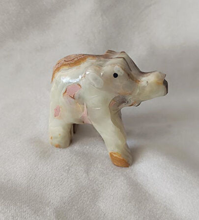 Fil Oniks Taşı Biblo Mermer Onix Ev Ofis Dekor Masa Süsü 