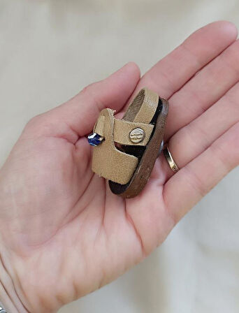 Magnet Deri Sandalet Terlik Mıknatıslı Magnet Buzdolabı Süsü