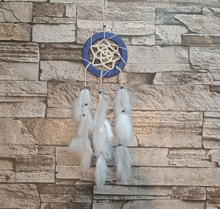 Düş Kapanı Araba Dikiz Ayna Duvar Süsü Hand Made Dreamcatcher Rüya Kapanı  