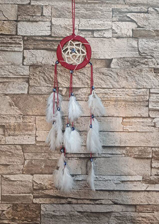 Düş Kapanı Araba Dikiz Ayna Duvar Süsü Hand Made Dreamcatcher Rüya Kapanı  