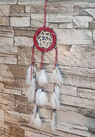 Düş Kapanı Araba Dikiz Ayna Duvar Süsü Hand Made Dreamcatcher Rüya Kapanı  