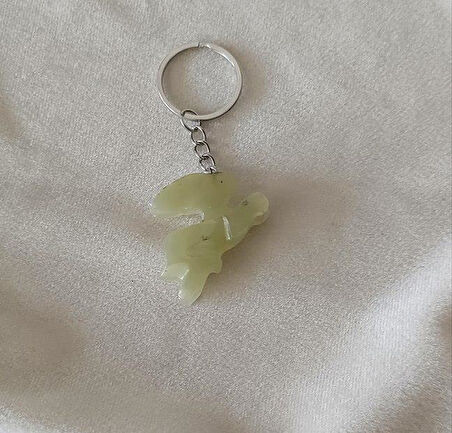 Anahtarlık Tavşan Oniks Doğal Taş Çanta Cüzdan Süsü   