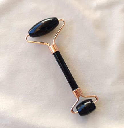 Roller Doğal Taş Siyah Oniks Yüz Masaj Aleti Roller Masaj Taşı Jade Roller