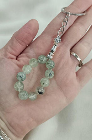 Tesbih Anahtarlık 11 li 10 mm Doğal Taş Prinayt Mini Tesbih 